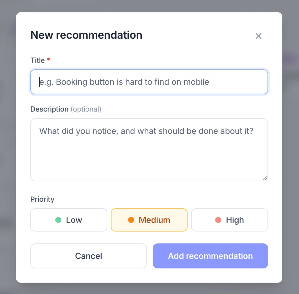 New Recommendation